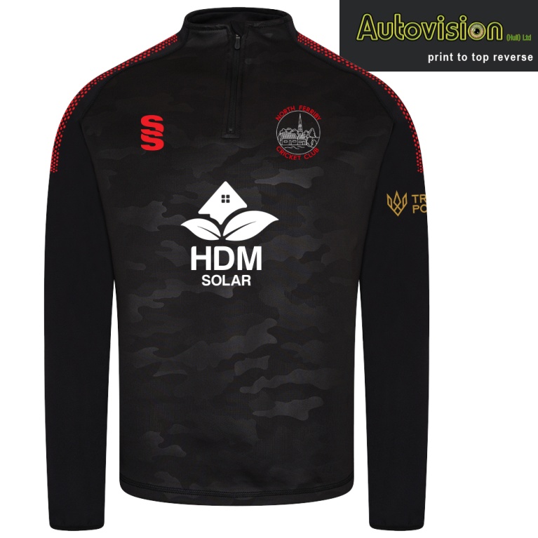 Camo 1/4 Zip Performance Top : Black