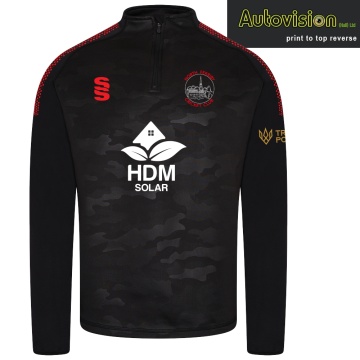 Camo 1/4 Zip Performance Top : Black